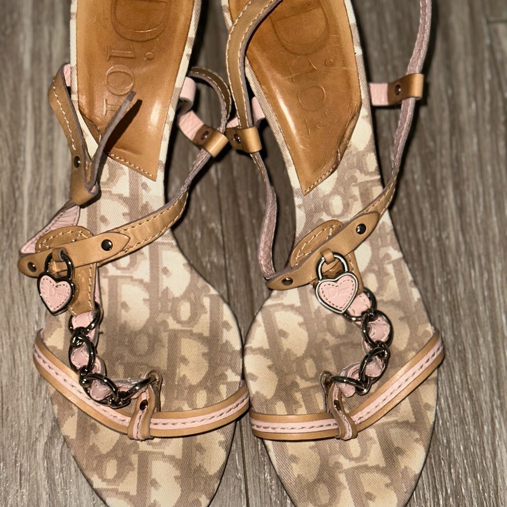 Christian Dior vintage pink heart sandals